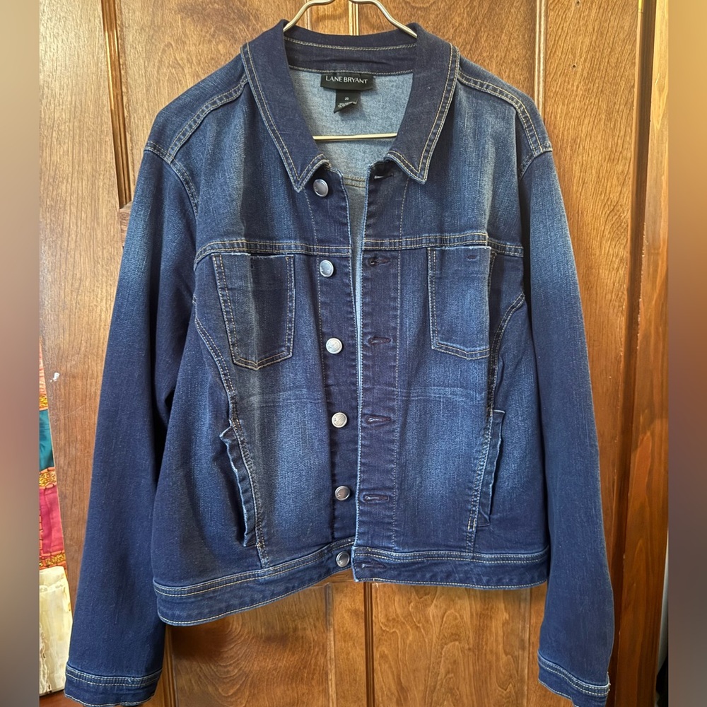 Lane Bryant Dark Blue Denim Jean Jacket Size 20